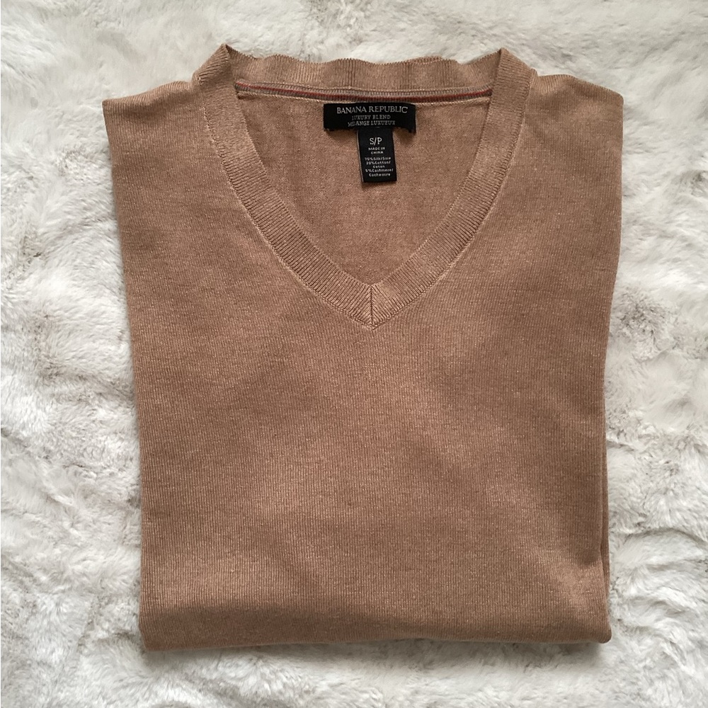 Banana Republic Luxury Blend Silk/Cotton/Cashmere V-Neck Sweater, Size S